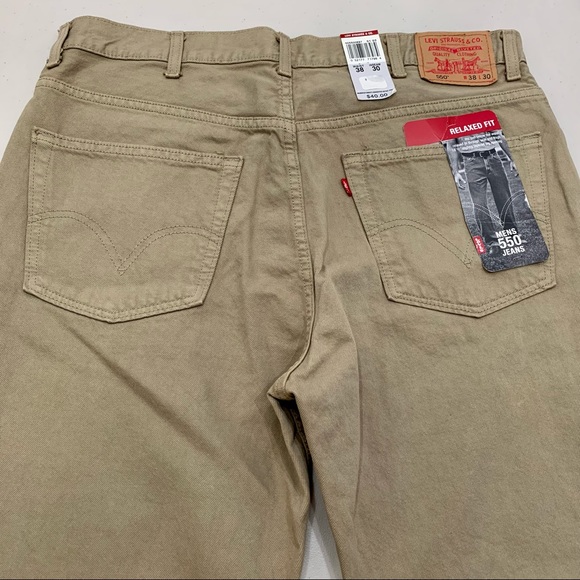 NWT Levi's 550 Relaxed Men's Tan Jeans size 38 x 30 - Picture 5 of 9